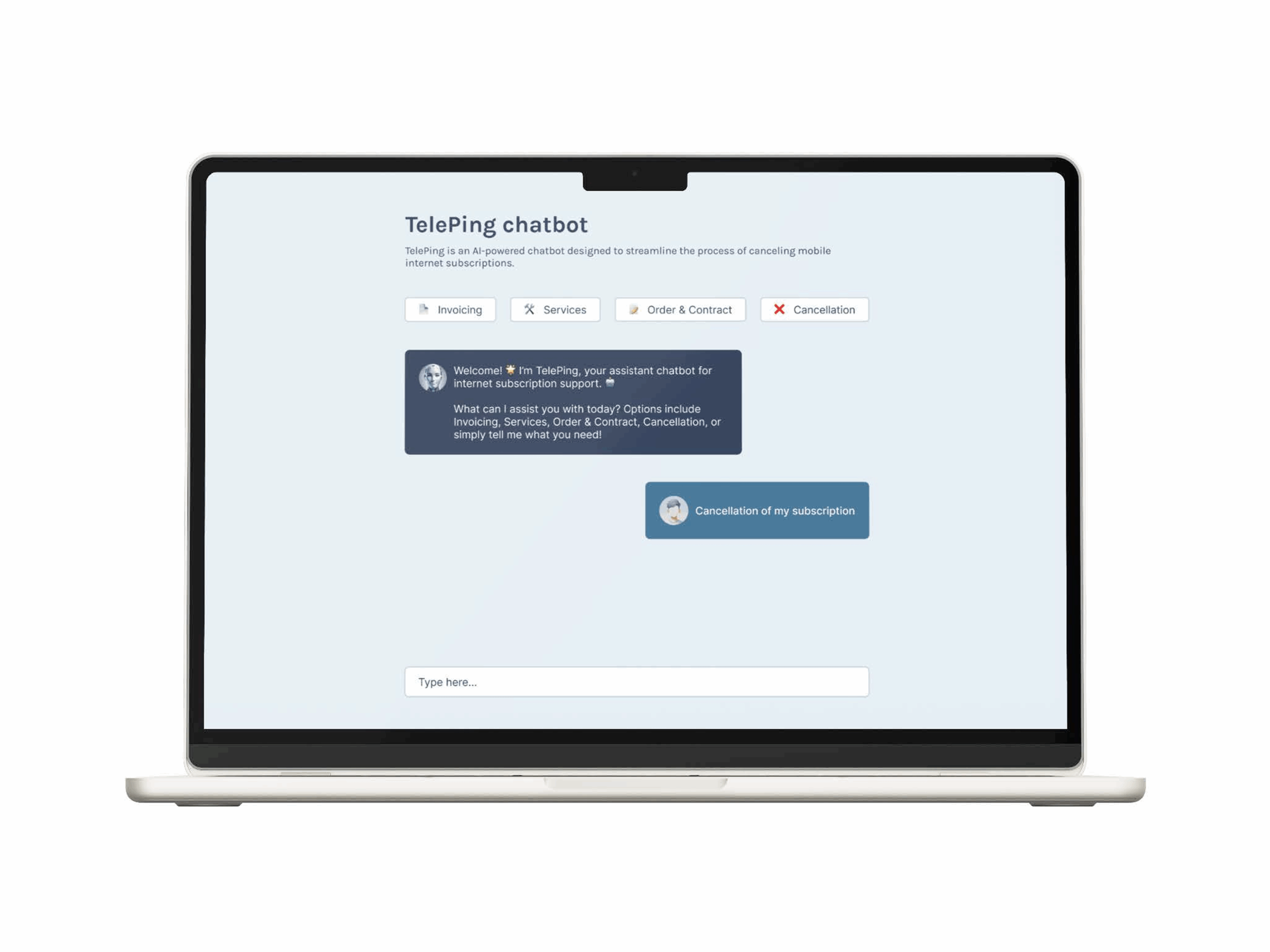 TelePing – AI Chatbot